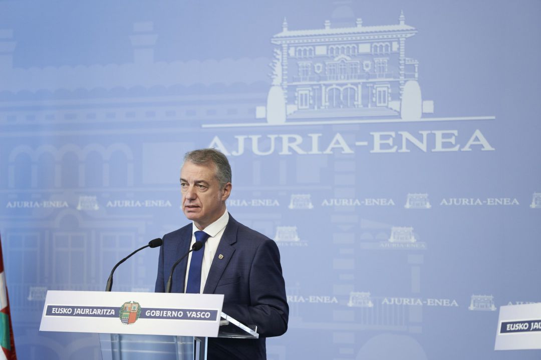 El Lehendakari, Iñigo Urkullu,en una rueda de prensa El Lehendakari, Iñigo Urkullu,en una rueda de prensa