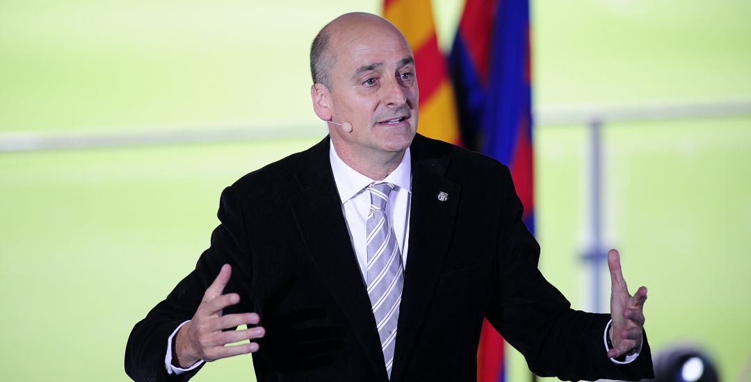 Jordi Moix, durante una rueda de prensa del Fútbol Club Barcelona Jordi Moix, durante una rueda de prensa del Fútbol Club Barcelona