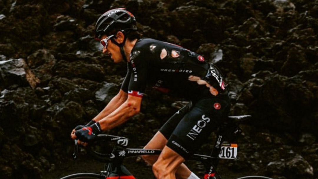 Geraint Thomas, tras la caída en la etapa de este lunes en el Giro Geraint Thomas, tras la caída en la etapa de este lunes en el Giro