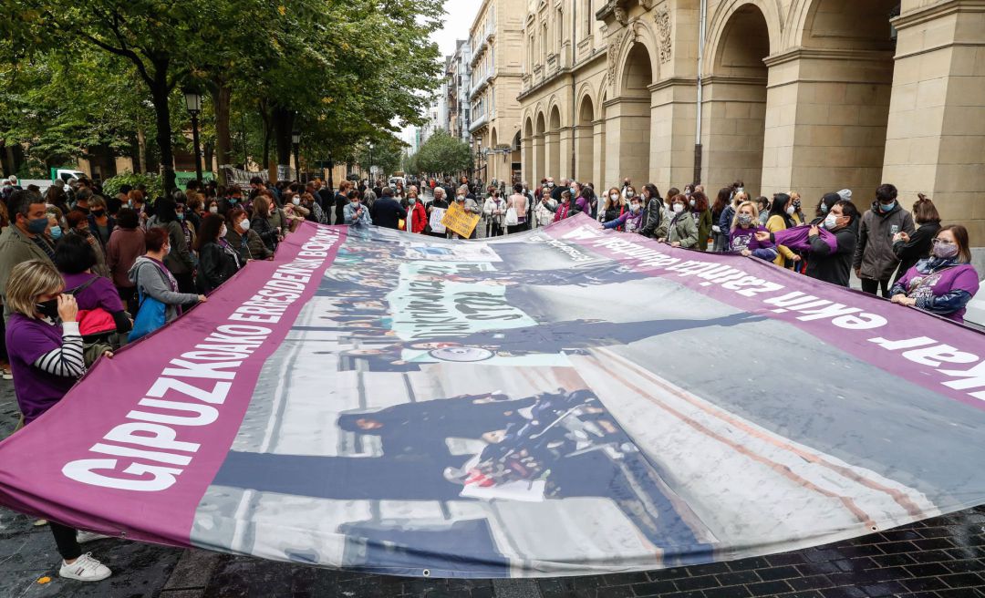 Vista de la manifestación convocada este martes en San Sebastián Vista de la manifestación convocada este martes en San Sebastián