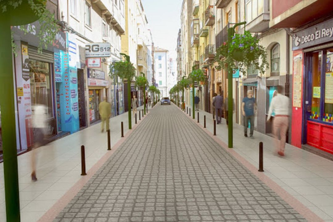 Infografía de como va a quedar la calle San Luis dentro de seis meses cuando acaben las obras. Infografía de como va a quedar la calle San Luis dentro de seis meses cuando acaben las obras.