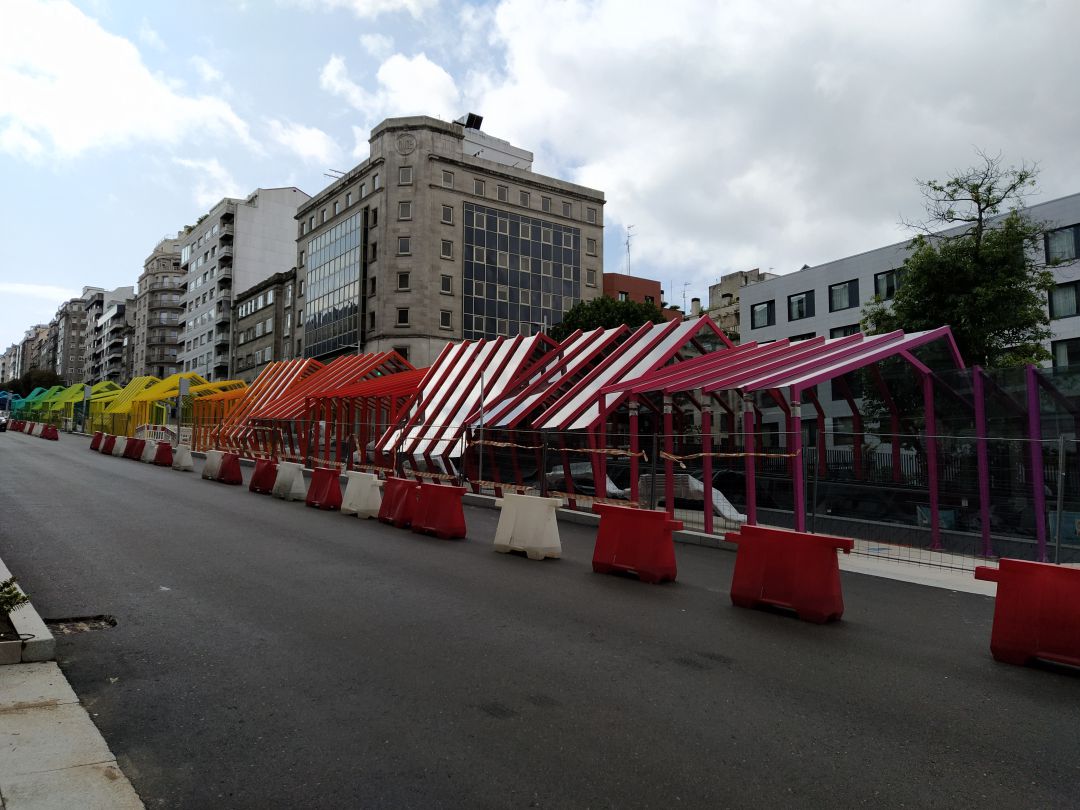 Obras en el boulevard de Gran Vía Obras en el boulevard de Gran Vía