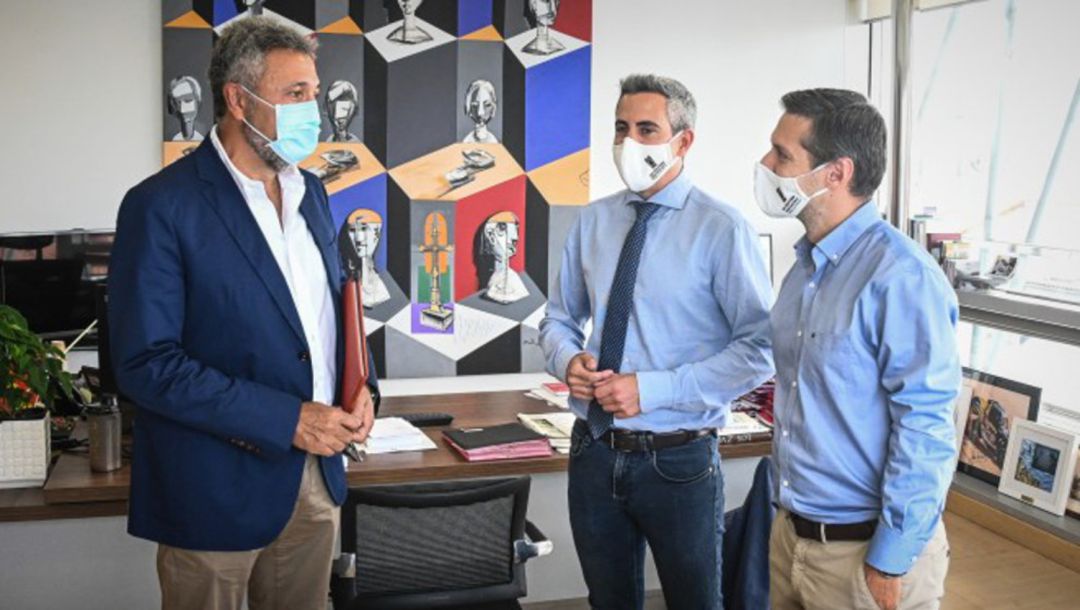 Víctor Diego, Pablo Zuloaga y Mario Iglesias, en la reunión que mantuvieron el 28 de septiembre. Víctor Diego, Pablo Zuloaga y Mario Iglesias, en la reunión que mantuvieron el 28 de septiembre.