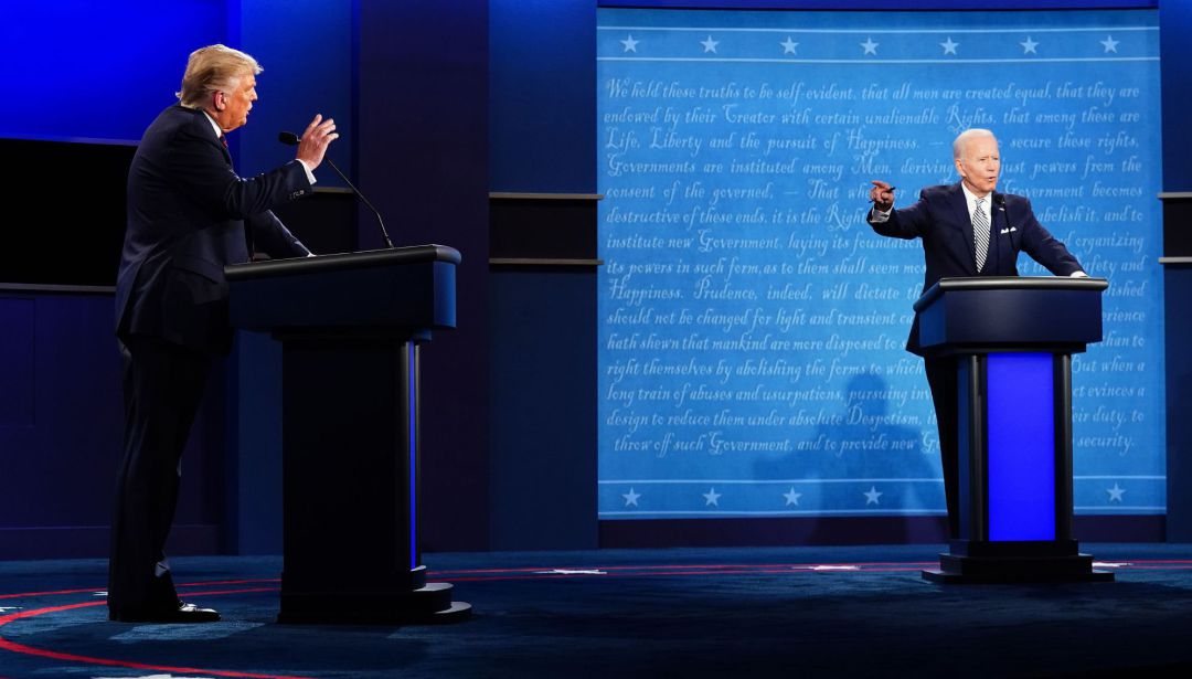 Donald Trump y Joe Biden en el primer debate de la campaña electoral en Estados Unidos Donald Trump y Joe Biden en el primer debate de la campaña electoral en Estados Unidos
