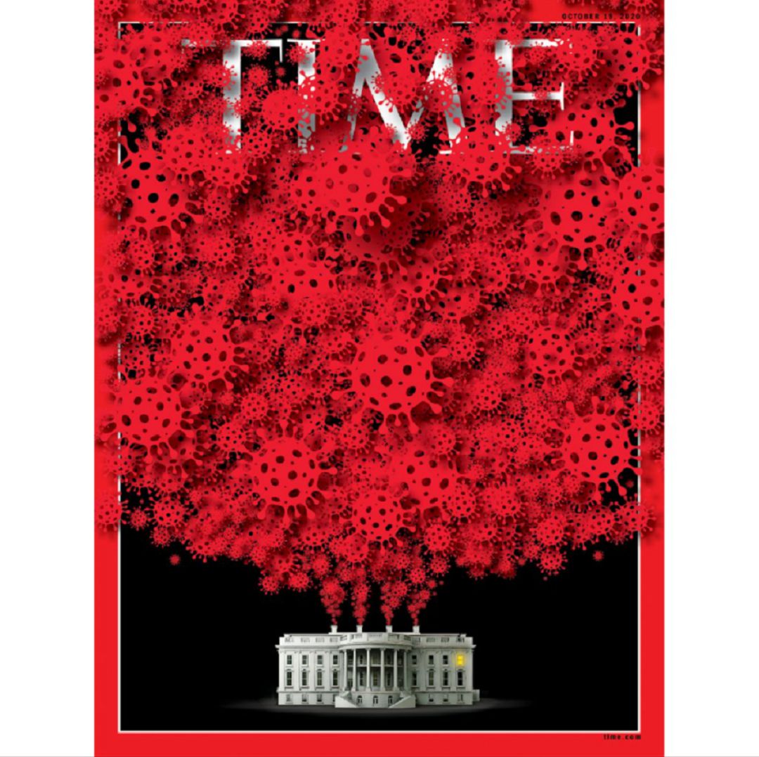 La nueva portada de la revista 'Time' sobre los contagios de coronavirus en la Casa Blanca. La nueva portada de la revista 'Time' sobre los contagios de coronavirus en la Casa Blanca.