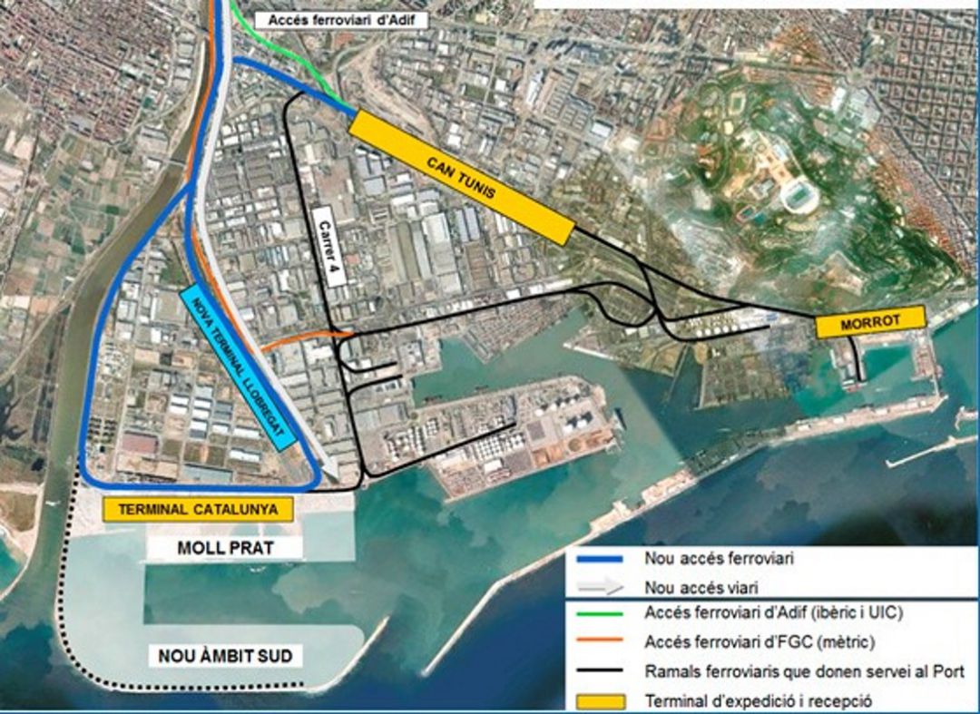 Plànol del nou accés ferroviari al Port Plànol del nou accés ferroviari al Port