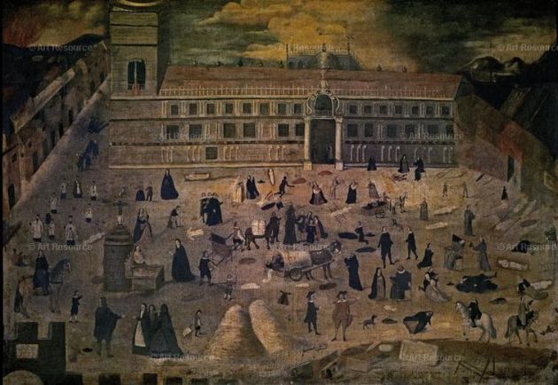 La Peste. Hospital del Pozo Santo de Sevilla (Anónimo, 1649). La Peste. Hospital del Pozo Santo de Sevilla (Anónimo, 1649).