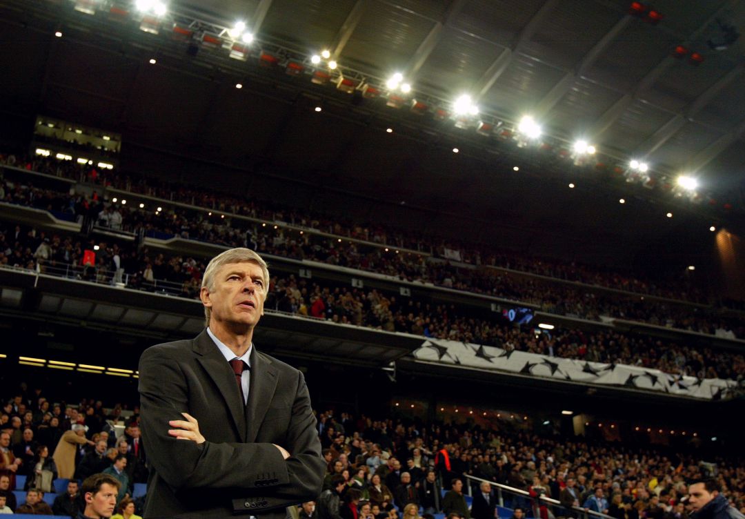 Wenger en el Santiago Bernabéu, en el 2006 Wenger en el Santiago Bernabéu, en el 2006