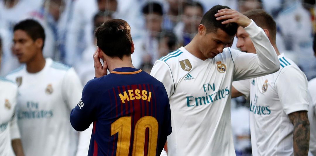 Cristiano Ronaldo y Leo Messi, durante uno de los últimos duelos entre ambos Cristiano Ronaldo y Leo Messi, durante uno de los últimos duelos entre ambos