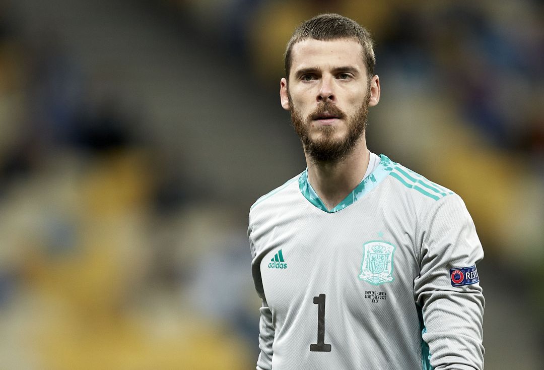 De Gea, durante el partido contra Ucrania. De Gea, durante el partido contra Ucrania.