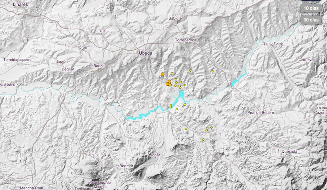 Mapa de movimientos sísmicos en La Loma Mapa de movimientos sísmicos en La Loma