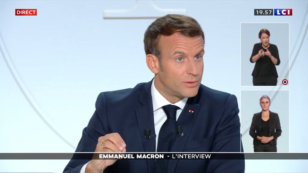 Emmanuel Macron, durante la entrevista de este miércoles. Emmanuel Macron, durante la entrevista de este miércoles.