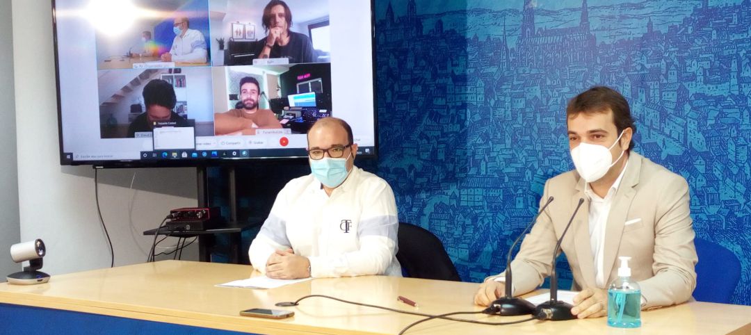 Curro García y Pablo García en rueda de prensa con Rulo, David de María y Diego Cantero por videoconferencia Curro García y Pablo García en rueda de prensa con Rulo, David de María y Diego Cantero por videoconferencia