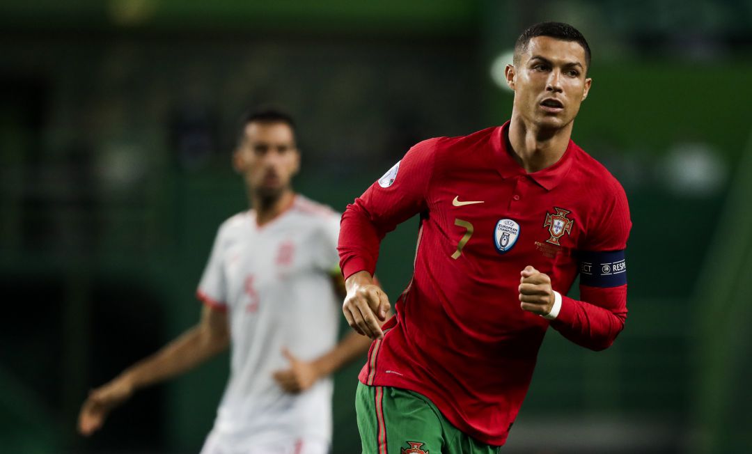 Cristiano Ronaldo, en el último partido entre España y Portugal. Cristiano Ronaldo, en el último partido entre España y Portugal.