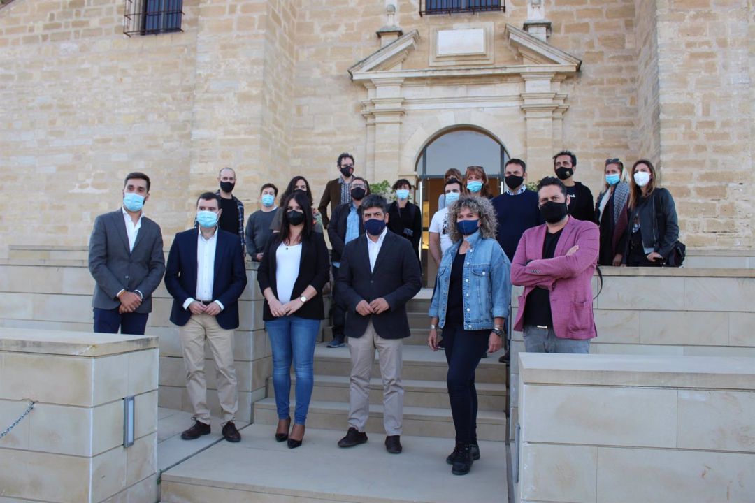 Un equipo de productores y localizadores audiovisuales, durante su visita a Montilla Un equipo de productores y localizadores audiovisuales, durante su visita a Montilla
