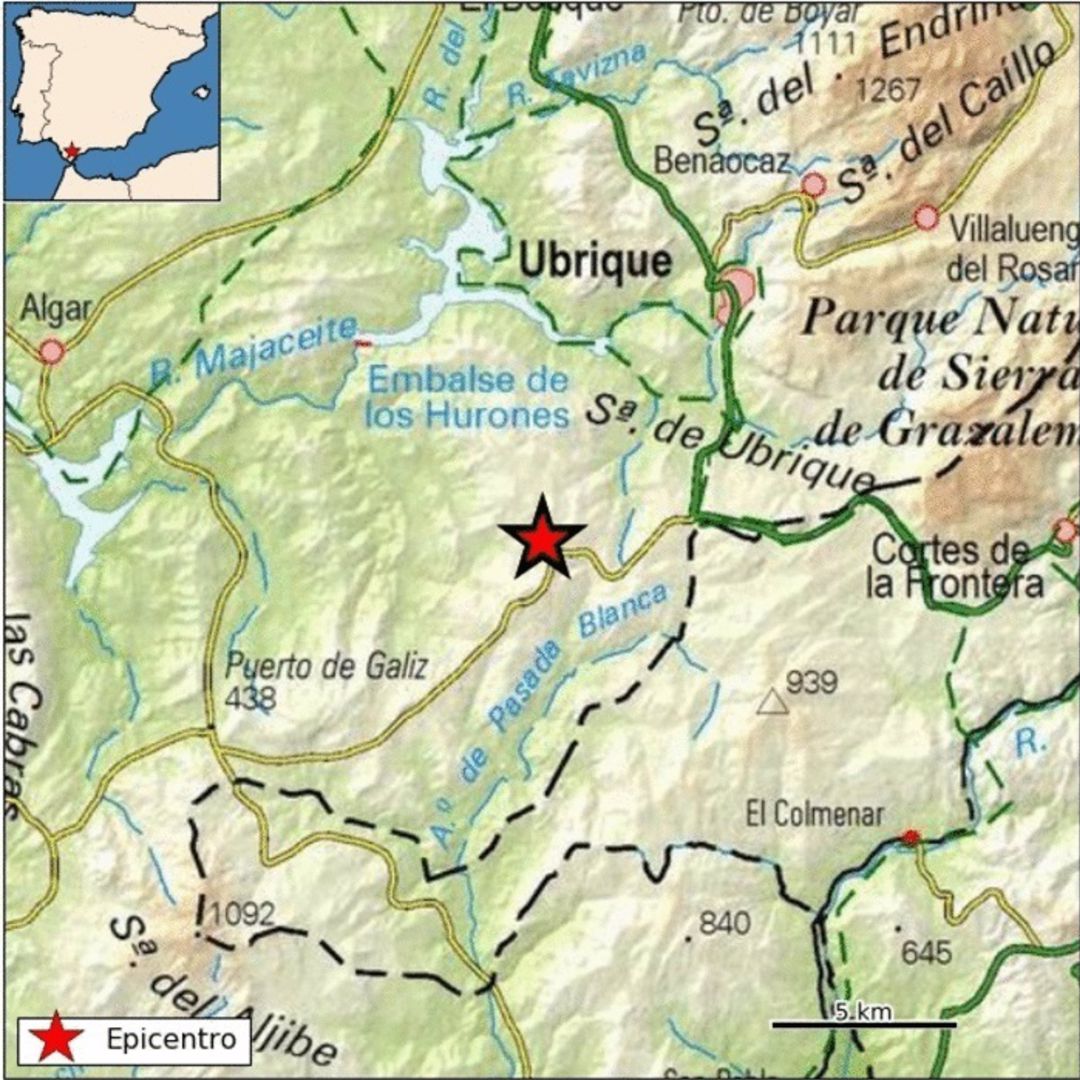 Punto en el que se ha detectado el seismo Punto en el que se ha detectado el seismo
