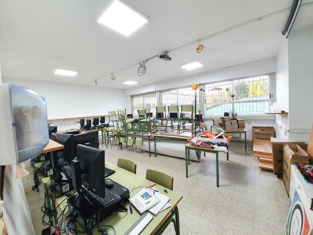 Aula de un colegio en el Baixo Miño. Aula de un colegio en el Baixo Miño.