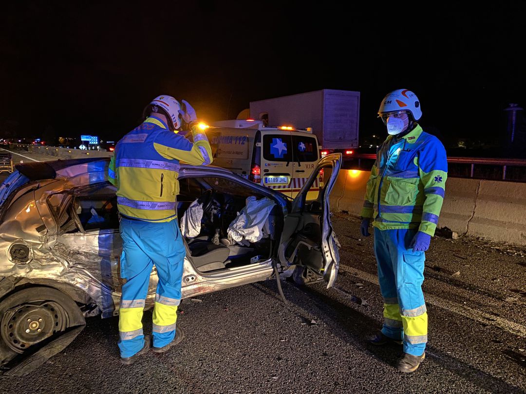 Lugar del accidente en la A-5 Lugar del accidente en la A-5