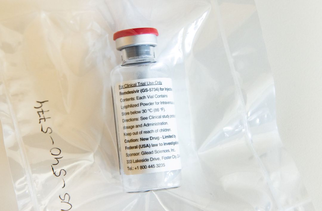El medicamento antiviral remdesivir. El medicamento antiviral remdesivir.