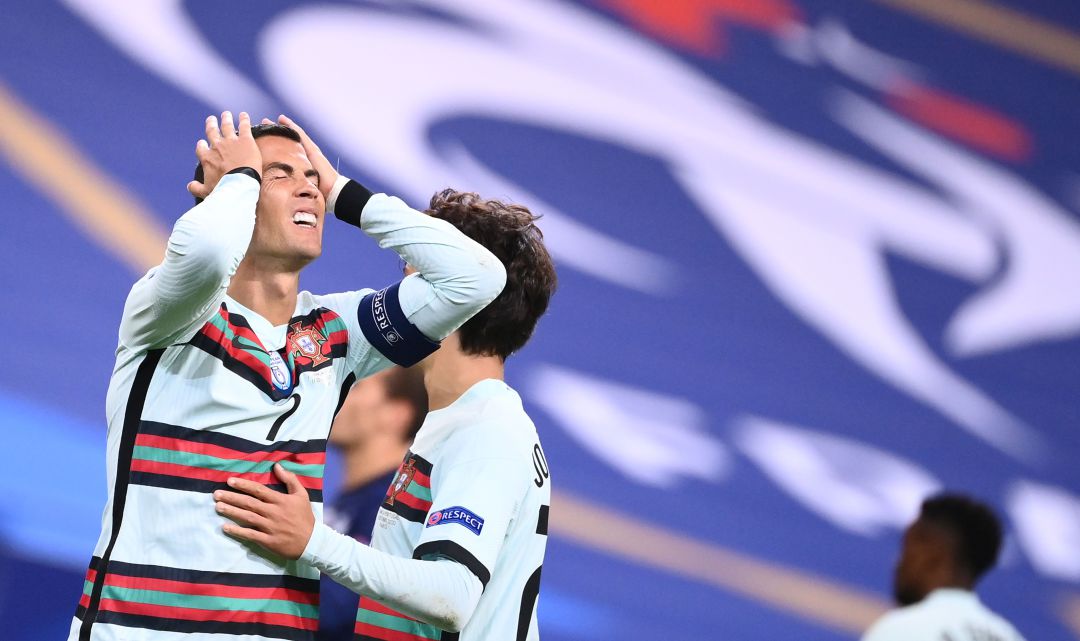 Cristiano Ronaldo, en el partido entre Portugal y Francia. Cristiano Ronaldo, en el partido entre Portugal y Francia.