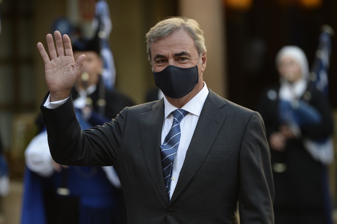 Carlos Sainz durante la ceremonia de los premios Princesa de Asturias 2020. Carlos Sainz durante la ceremonia de los premios Princesa de Asturias 2020.