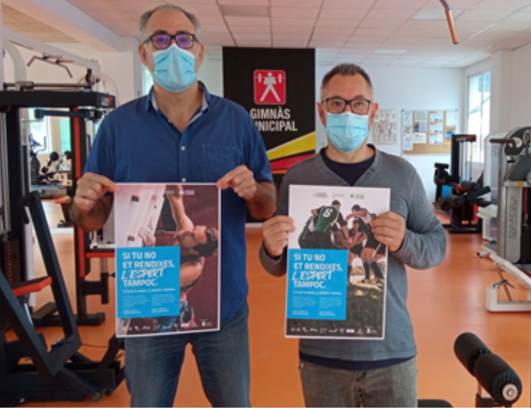 Ferrús junto a Cabrera en el gimnasio de Pedreguer. Ferrús junto a Cabrera en el gimnasio de Pedreguer.