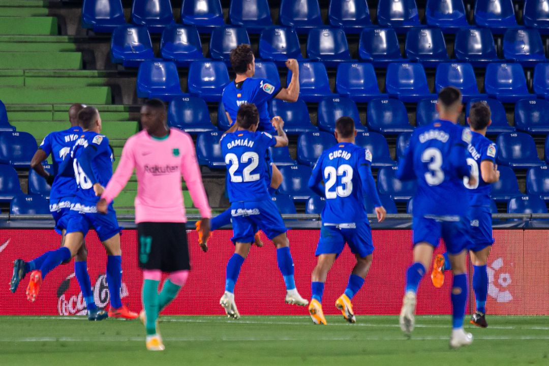 Jaime Mata celebra el tanto que dio la victoria al Getafe. Jaime Mata celebra el tanto que dio la victoria al Getafe.