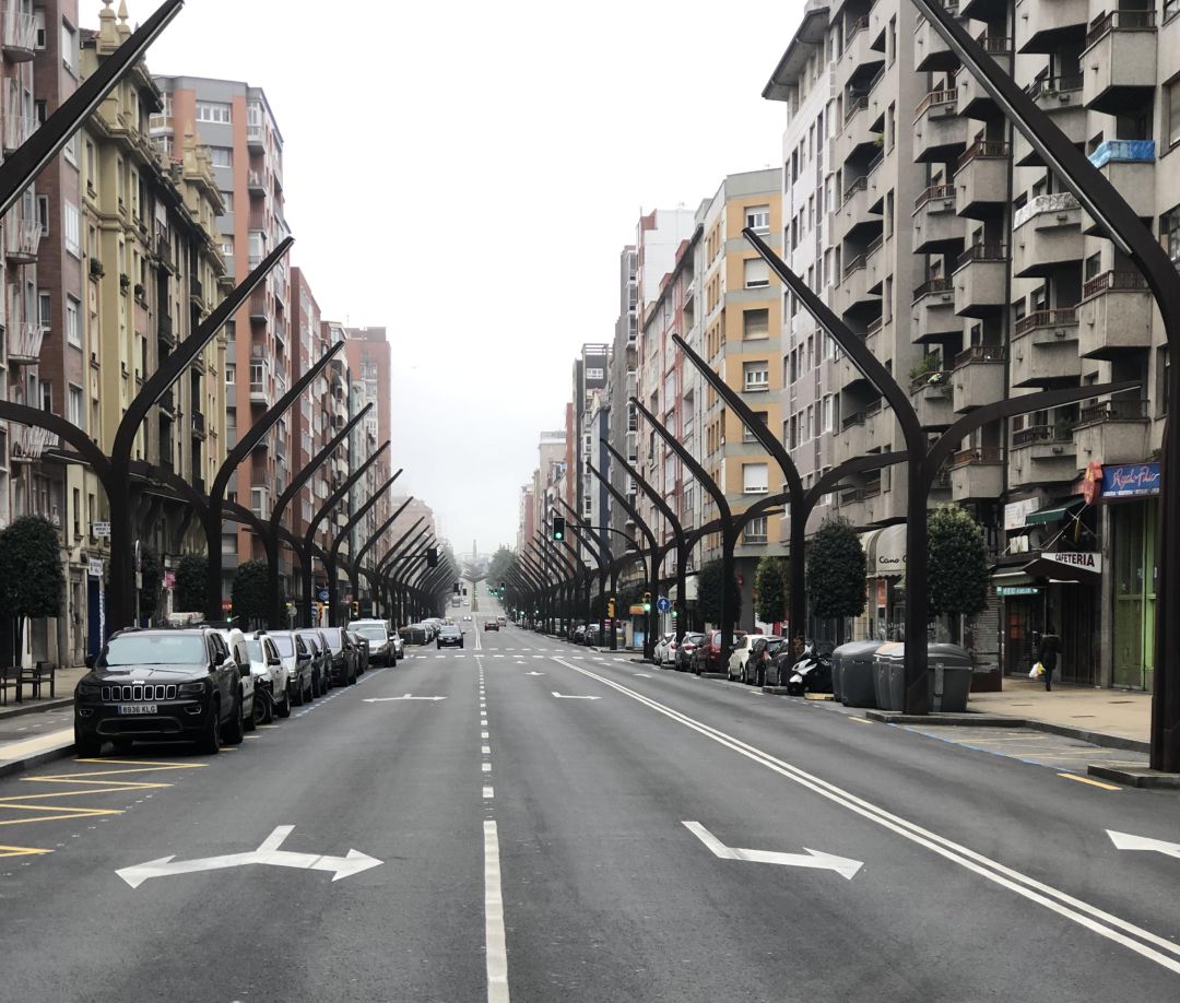 Calles de Gijón vacías durante el confinamiento del pasado mes de marzo. Calles de Gijón vacías durante el confinamiento del pasado mes de marzo.