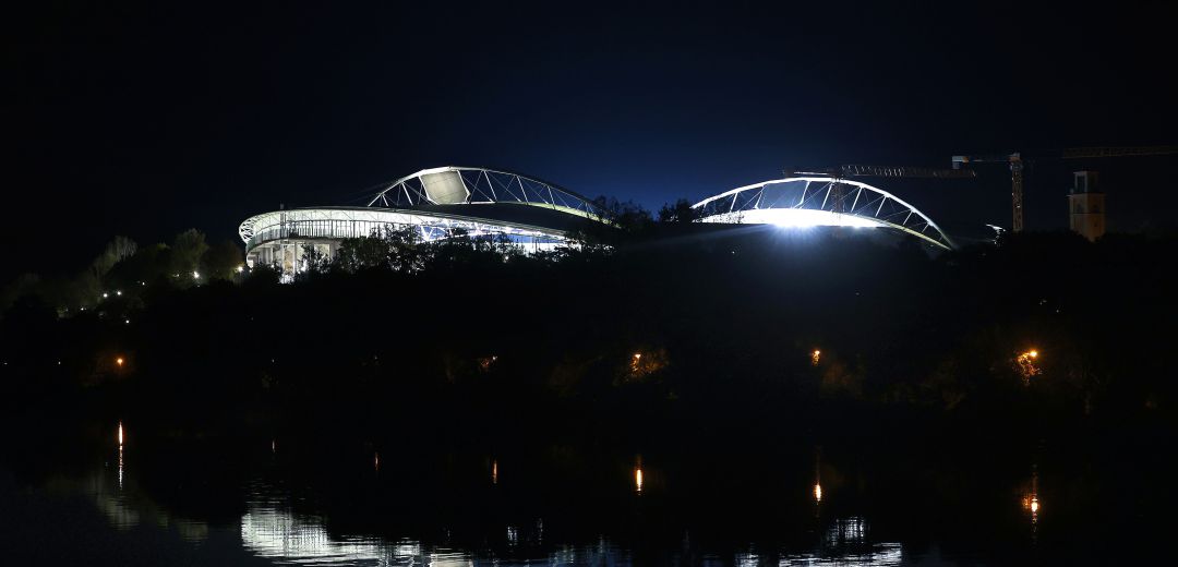 Imagen de un estadio en la previa de la UEFA Champions League Imagen de un estadio en la previa de la UEFA Champions League