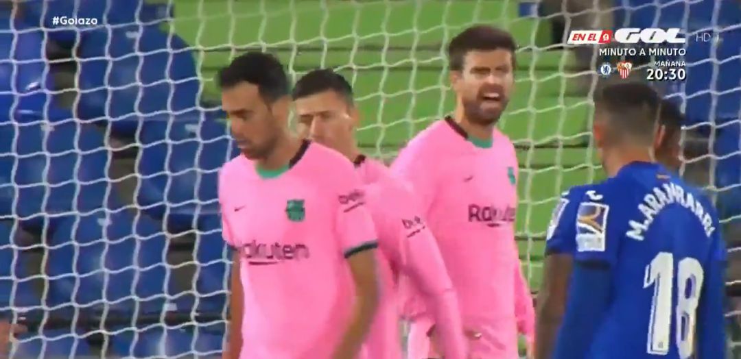 Gerard Piqué, durante el partido ante el Getafe Gerard Piqué, durante el partido ante el Getafe