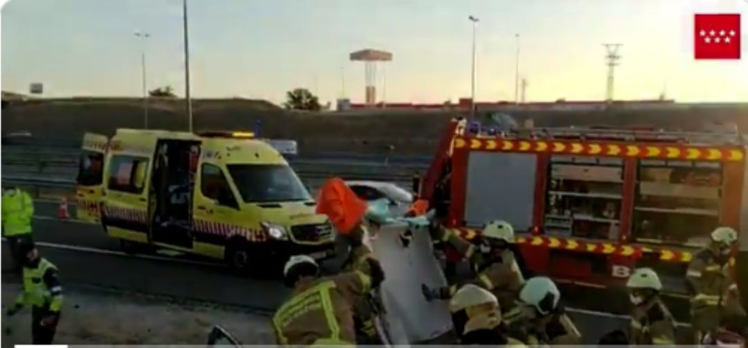 Accidente en la M-50 a la altura de Alcorcón Accidente en la M-50 a la altura de Alcorcón