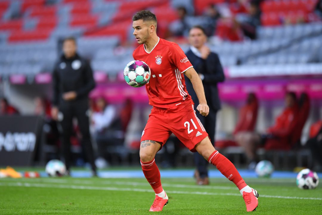 Lucas Hernández controla un balón durante el partido contra el Hertha. Lucas Hernández controla un balón durante el partido contra el Hertha.