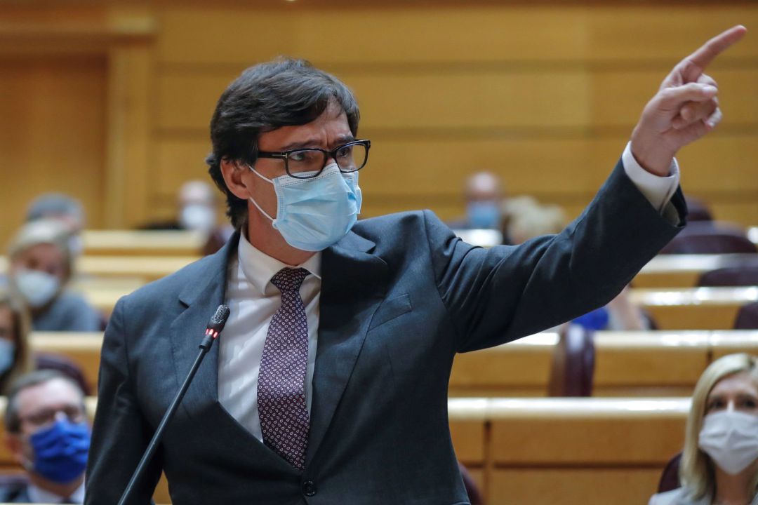 El ministro de Sanidad Salvador Illa, durante la sesión de control al Gobierno, este martes en el Pleno del Senado, en Madrid El ministro de Sanidad Salvador Illa, durante la sesión de control al Gobierno, este martes en el Pleno del Senado, en Madrid
