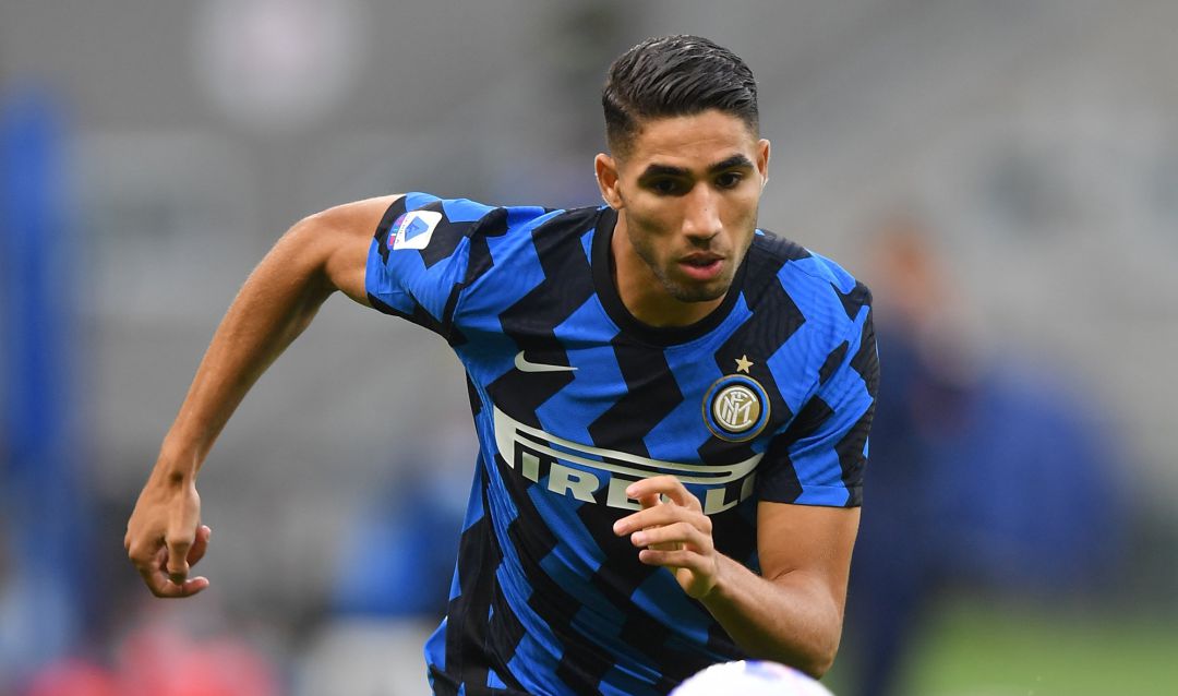 Achraf Hakimi, durante un partido contra el AC Milan. Achraf Hakimi, durante un partido contra el AC Milan.
