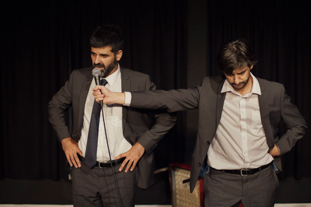 Javier Lara y Juan Ceacero en la obra "Sueños y visiones de Rodrigo Rato" Javier Lara y Juan Ceacero en la obra "Sueños y visiones de Rodrigo Rato"