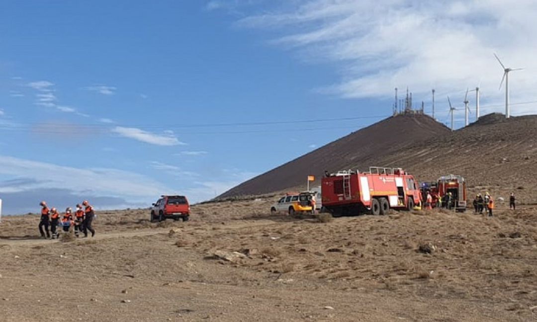 Un momento del simulacro de accidente aéreo. Un momento del simulacro de accidente aéreo.