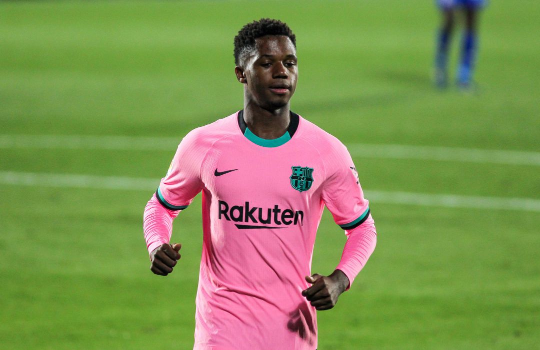 Ansu Fati, durante el partido de Liga contra el Getafe. Ansu Fati, durante el partido de Liga contra el Getafe.