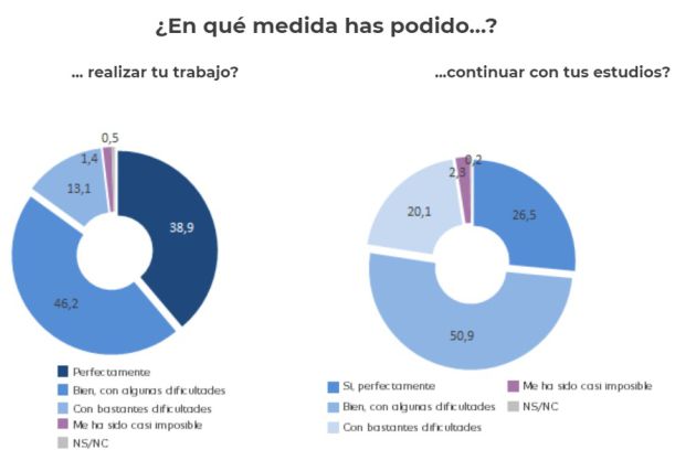 El estudio 'De puertas adentro y de pantallas afuera. Jóvenes en confinamiento', elaborado por el Centro de Investigaciones Reina Sofía, muestra las dificultades que han tenido muchos jóvenes para proseguir con sus estudios. El estudio 'De puertas adentro y de pantallas afuera. Jóvenes en confinamiento', elaborado por el Centro de Investigaciones Reina Sofía, muestra las dificultades que han tenido muchos jóvenes para proseguir con sus estudios.