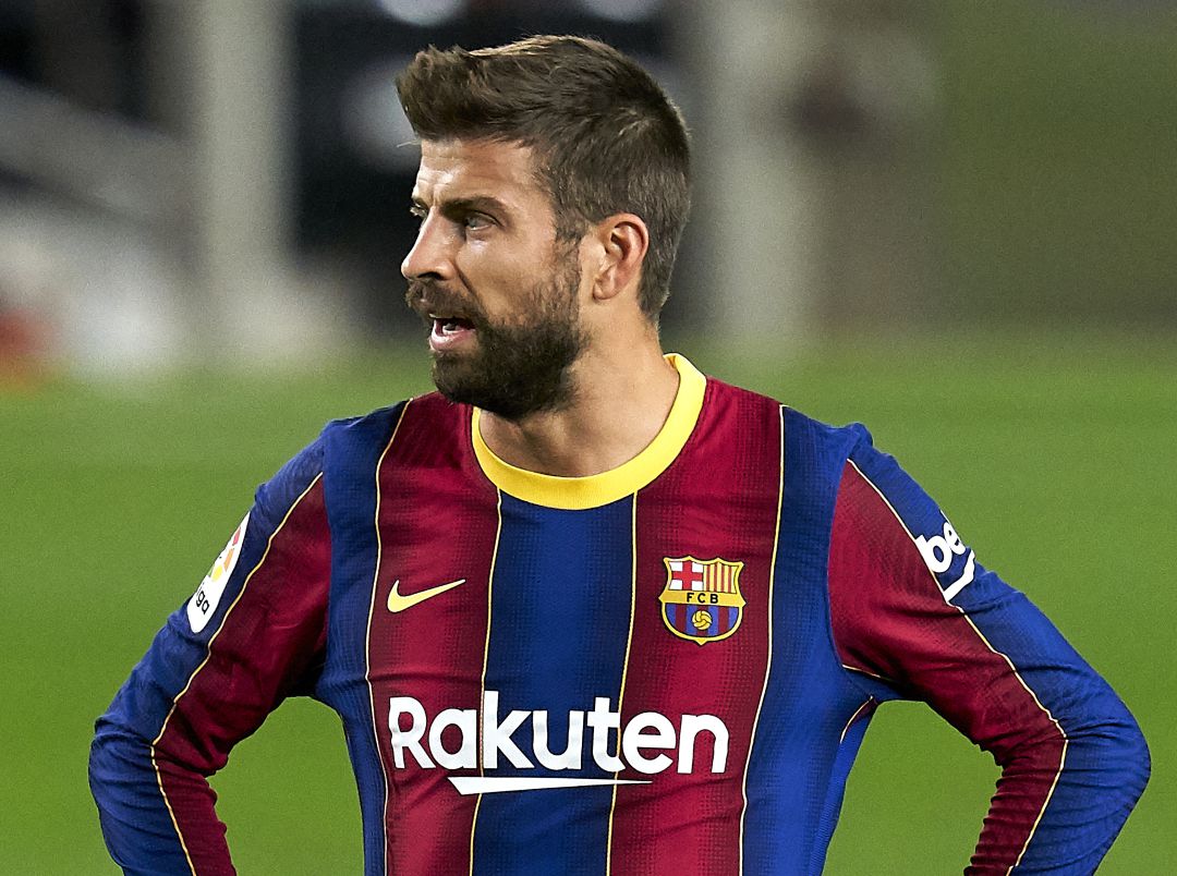 Piqué, durante el partido contra el Villarreal. Piqué, durante el partido contra el Villarreal.