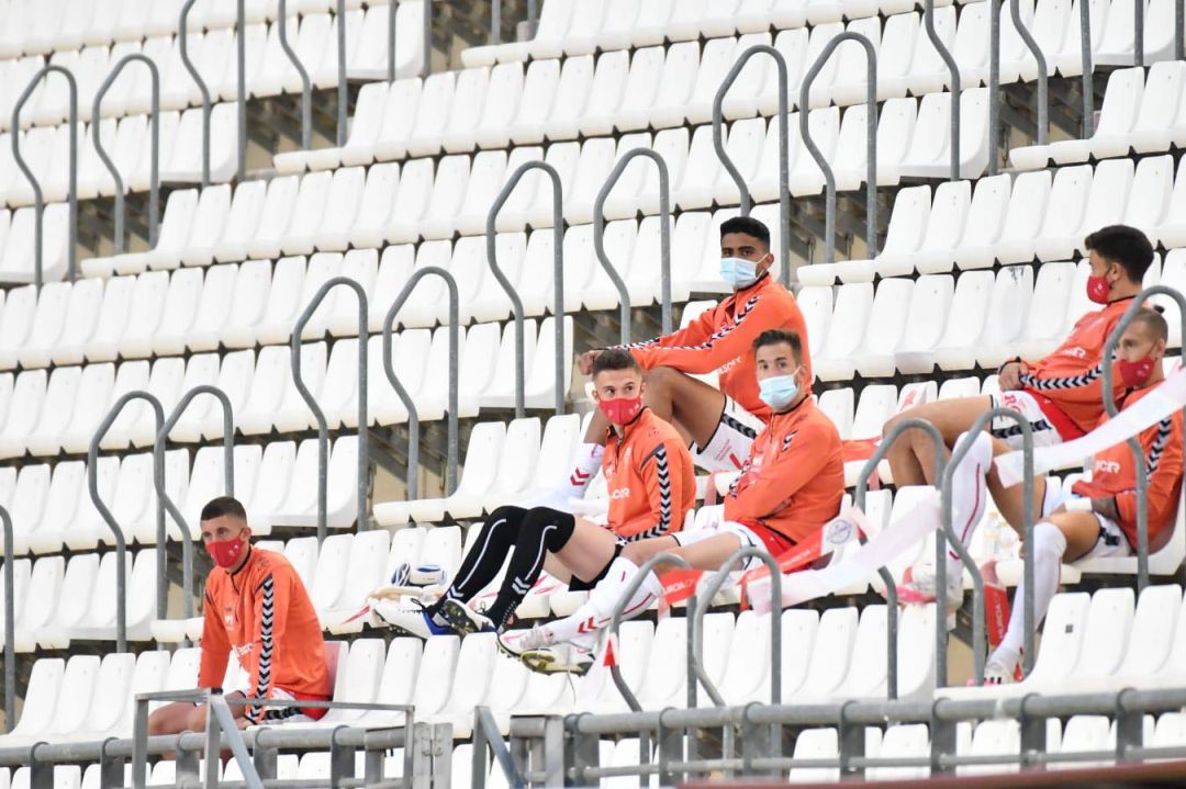 Imagen de parte de la plantilla del Real Murcia en un amistoso Imagen de parte de la plantilla del Real Murcia en un amistoso