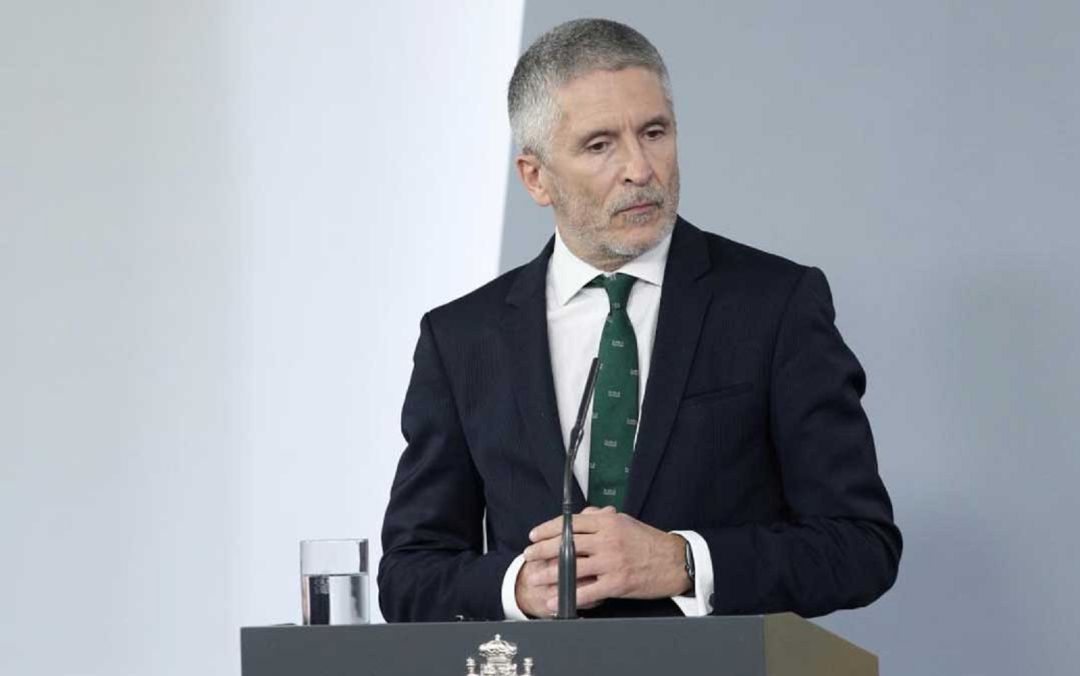 El ministro del Interior, Fernando Grande-Marlaska, en rueda de prensa en La Moncloa El ministro del Interior, Fernando Grande-Marlaska, en rueda de prensa en La Moncloa