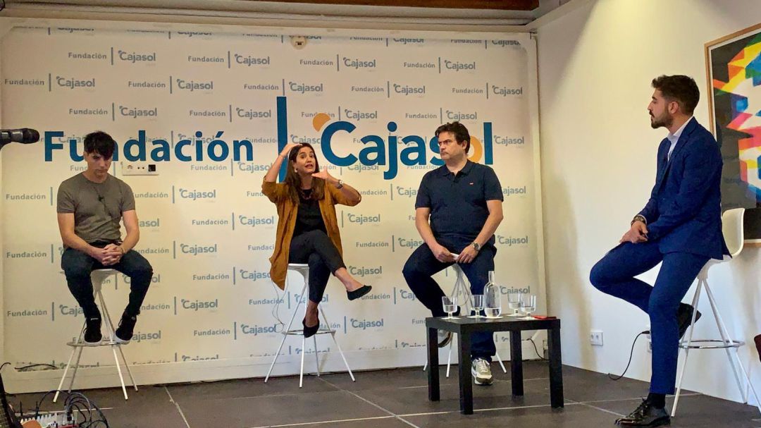 Jesús González, Laura Martín, Javier León y Manu Sola, en las jornadas Cádiz en el Tiempo Jesús González, Laura Martín, Javier León y Manu Sola, en las jornadas Cádiz en el Tiempo