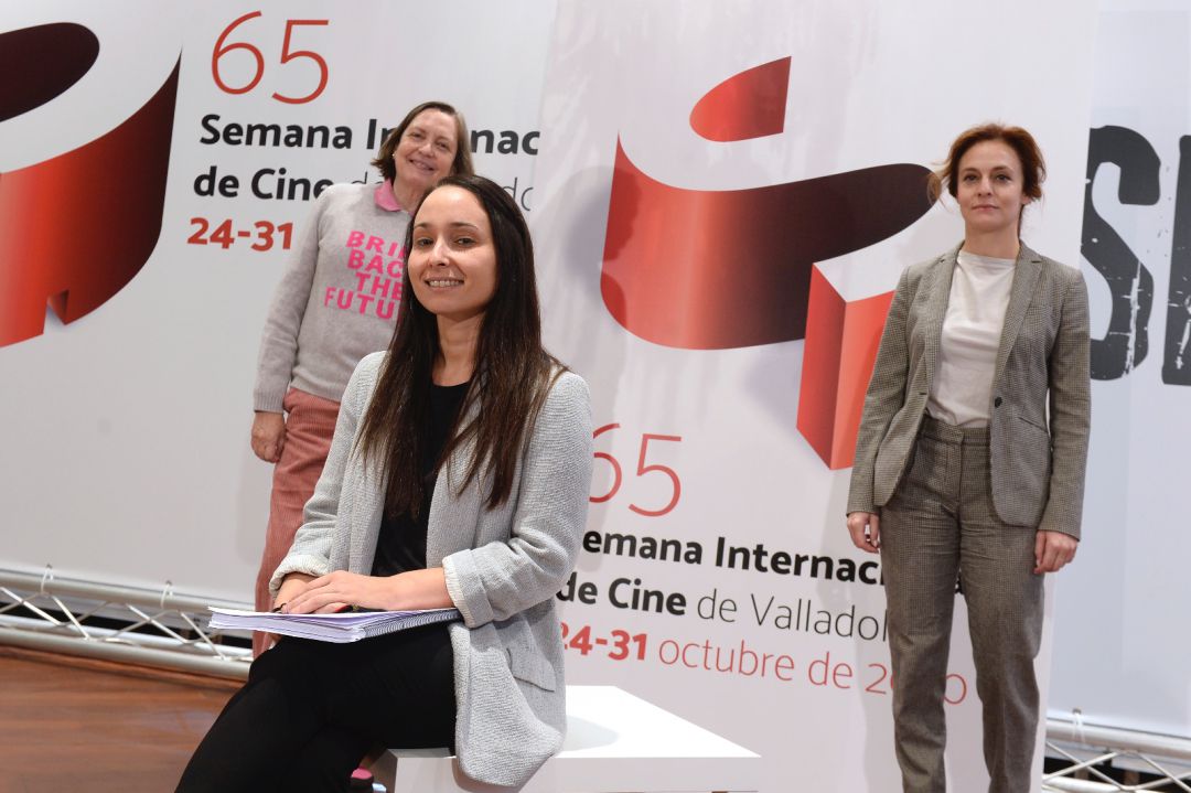 Cristina Andreu, Sara Cuenca y Beatriz Navas, en la presentación del estudio en la Seminci Cristina Andreu, Sara Cuenca y Beatriz Navas, en la presentación del estudio en la Seminci