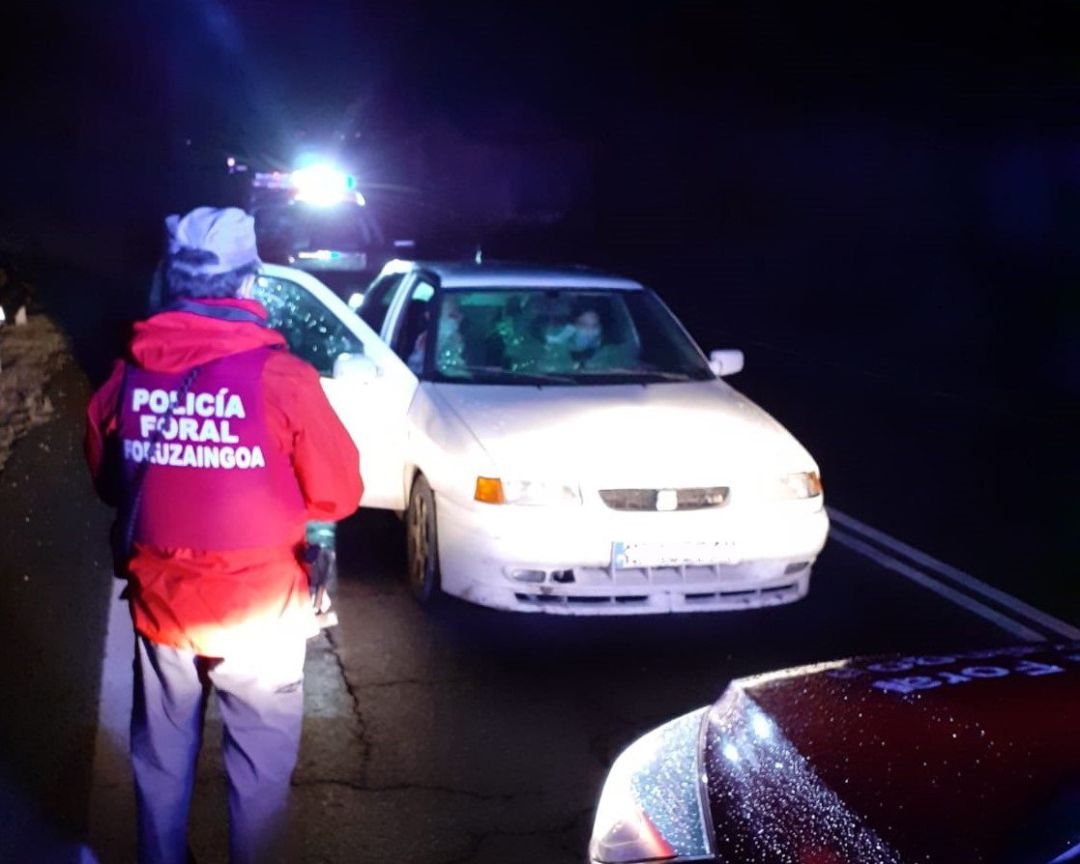Vehículo interceptado por la Policía Foral.
Vehículo interceptado por la Policía Foral.