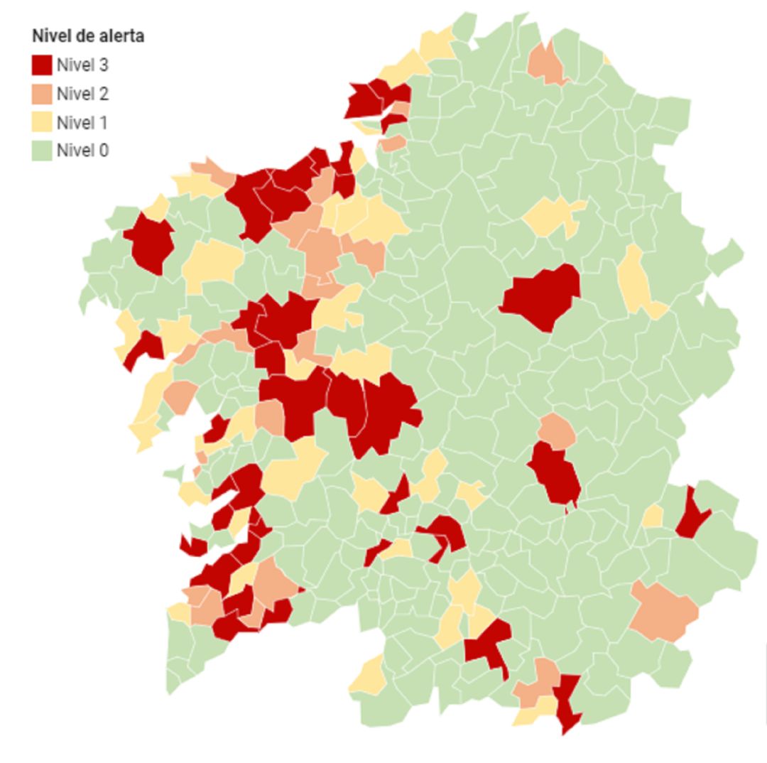 Mapa de incidencia a fecha 26 de octubre de 2020. Mapa de incidencia a fecha 26 de octubre de 2020.
