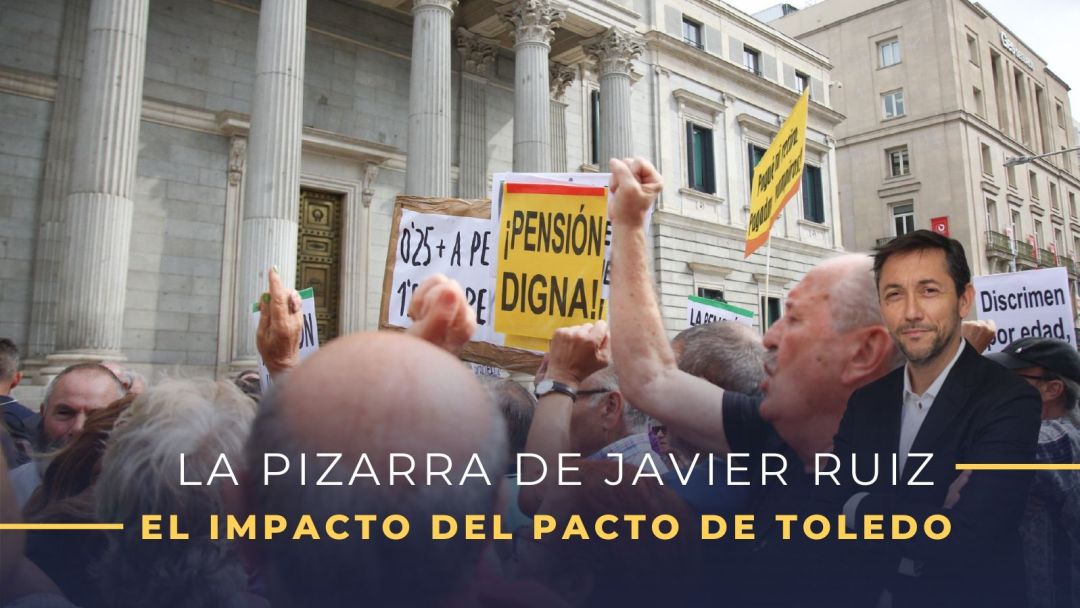 La pizarra de Javier Ruiz sobre las pensiones. La pizarra de Javier Ruiz sobre las pensiones.