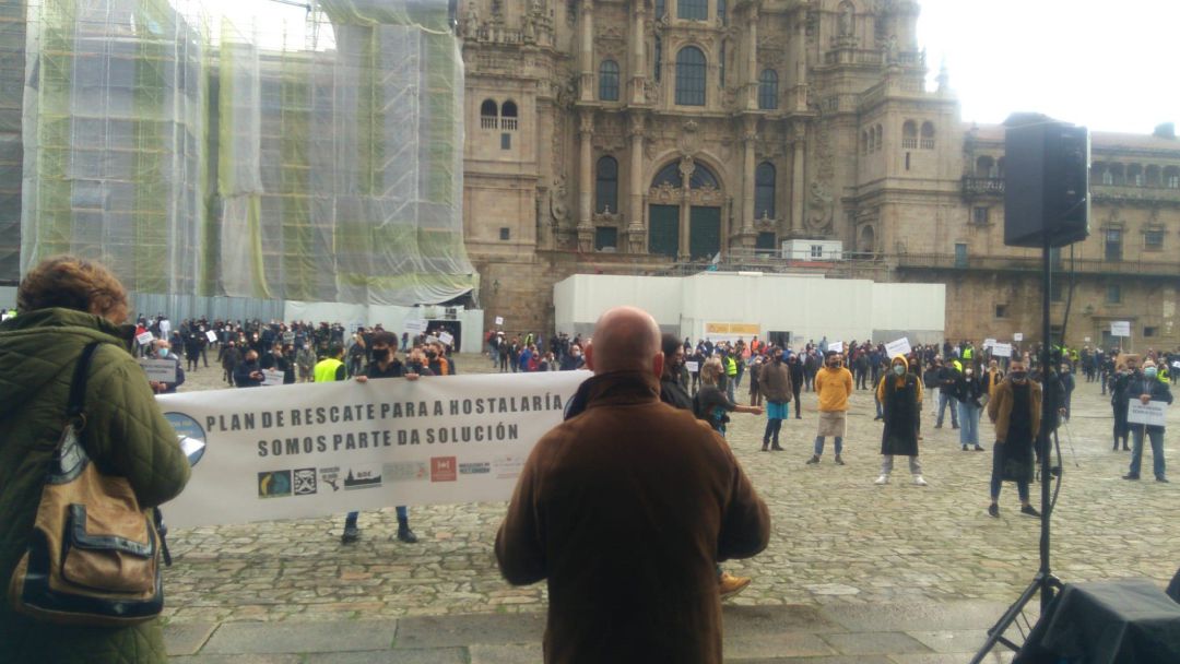 Manifestación del sector de la hostelería y del ocio nocturno en Santiago de Compostela Manifestación del sector de la hostelería y del ocio nocturno en Santiago de Compostela