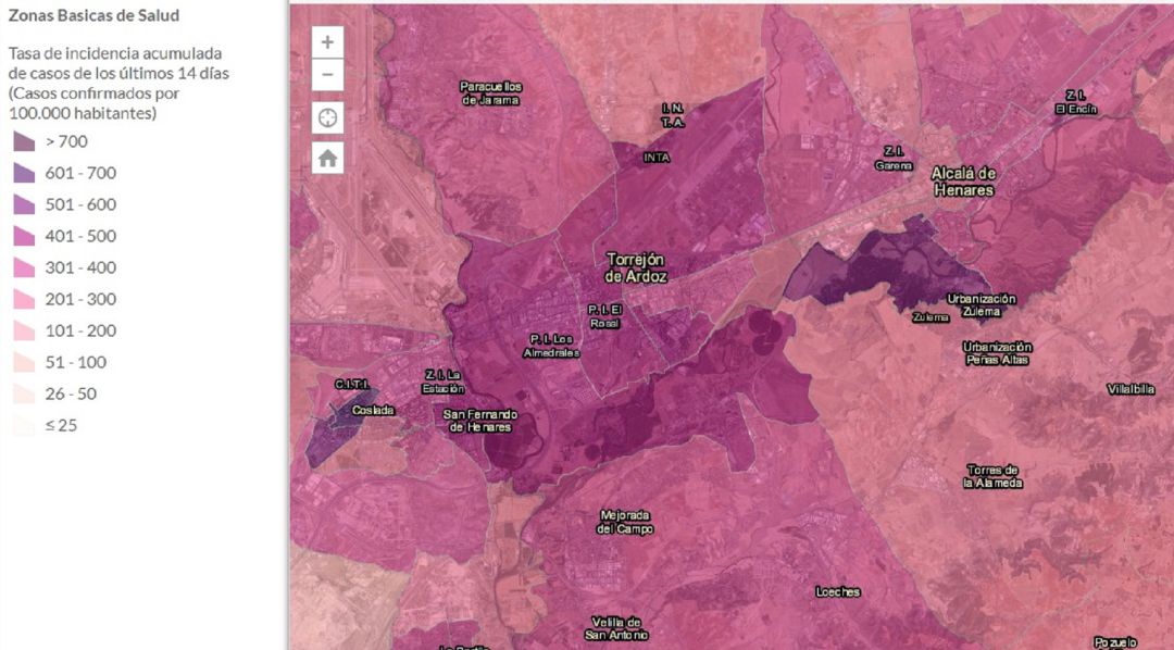 Mapa de las zonas básicas de salud de la Comunidad de Madrid. Mapa de las zonas básicas de salud de la Comunidad de Madrid.