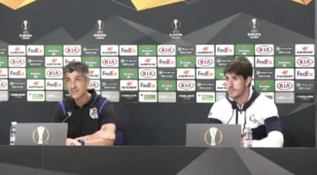 Imanol y Aritz en la rueda de prensa oficial de la UEFA Imanol y Aritz en la rueda de prensa oficial de la UEFA