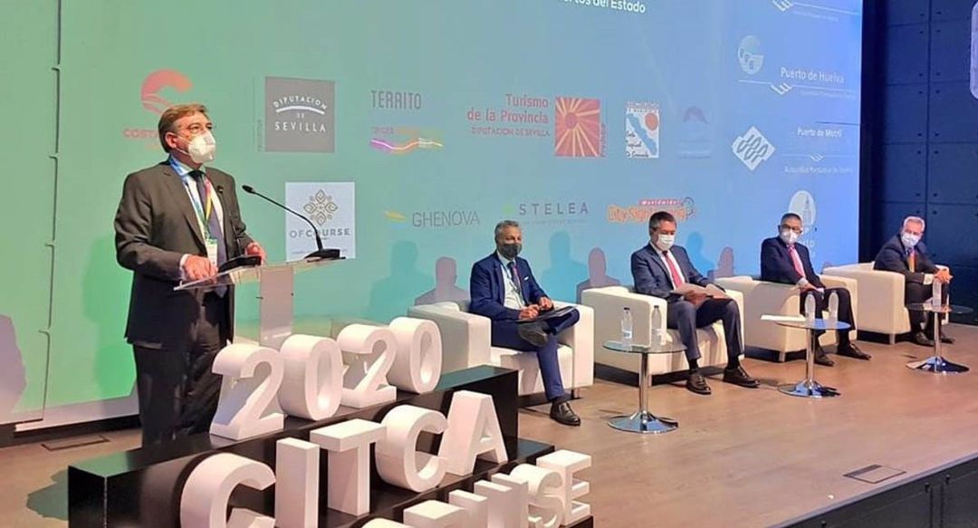 El presidente de la Autoridad Portuaria de Sevilla, Rafael Carmona, interviene en la inauguración del I Congreso de Cruceros en Andalucía. El presidente de la Autoridad Portuaria de Sevilla, Rafael Carmona, interviene en la inauguración del I Congreso de Cruceros en Andalucía.